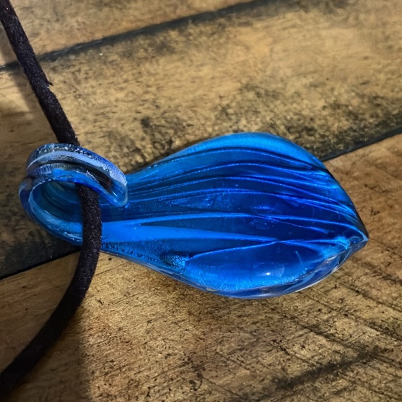 Murano glass blue pendant necklace - Picture 4 of 6